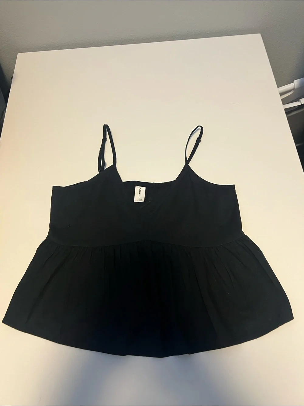 Abound Black Spaghetti Strap Peplum Camisole